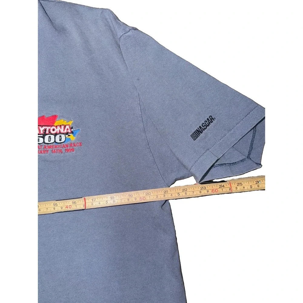 Vintage NASCAR Daytona 500 Great American Race Blue Racing Event Tee Large